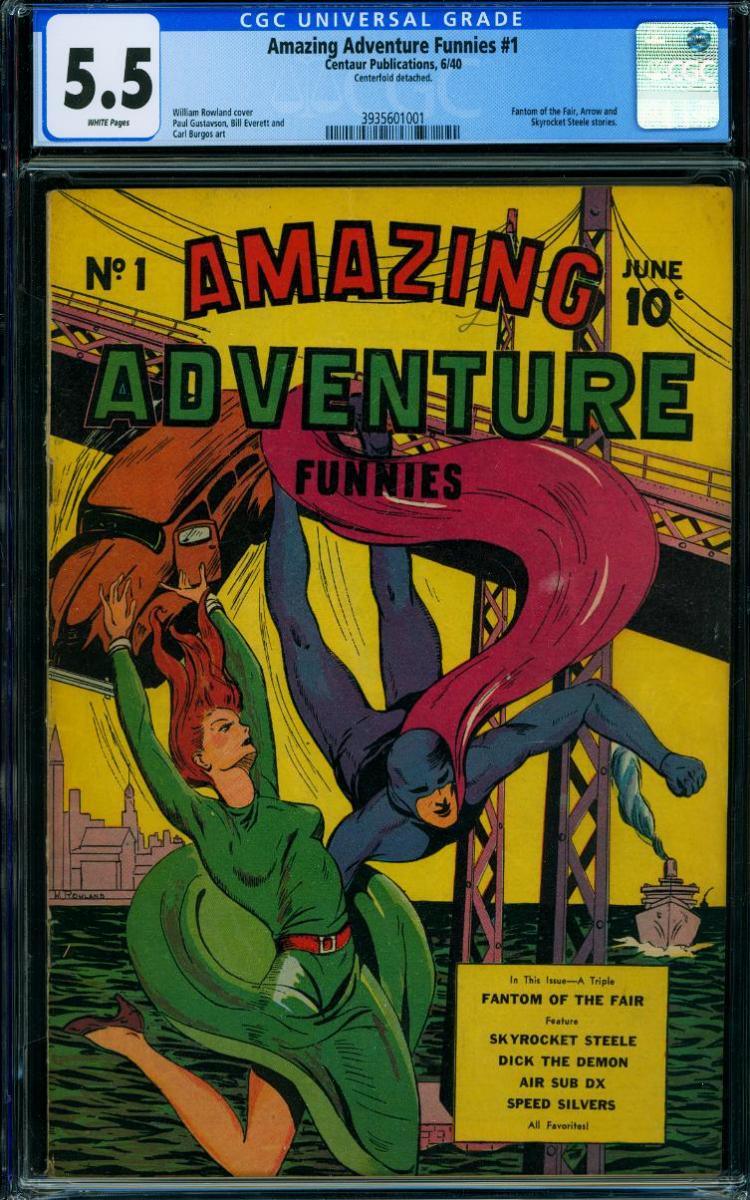 Amazing Adventure Funnies #1 "A CLASSIC & RARE 1940 GOLDEN-AGE CENTAUR"