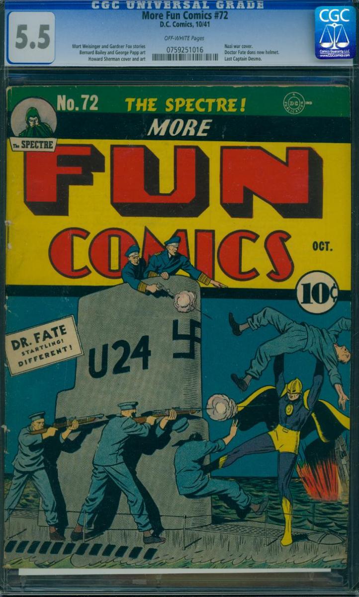 Cover Scan: MORE FUN COMICS #72  
