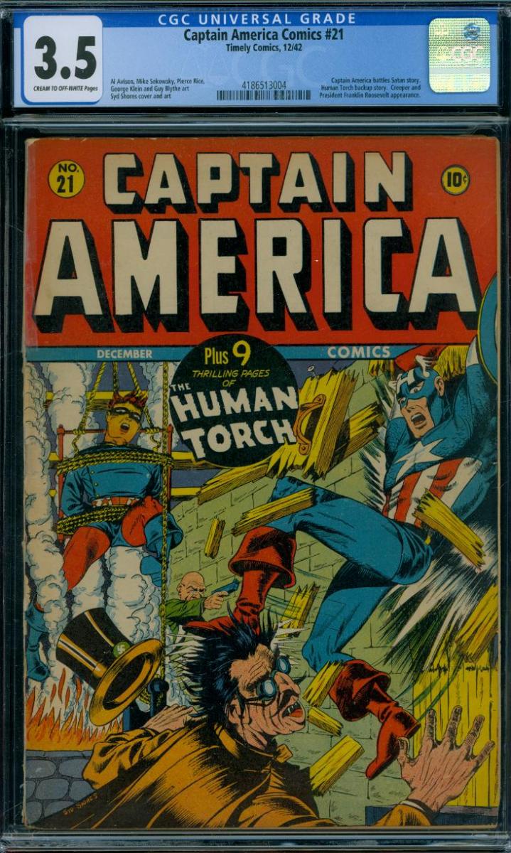 Cover Scan: CAPTAIN AMERICA COMICS #21  