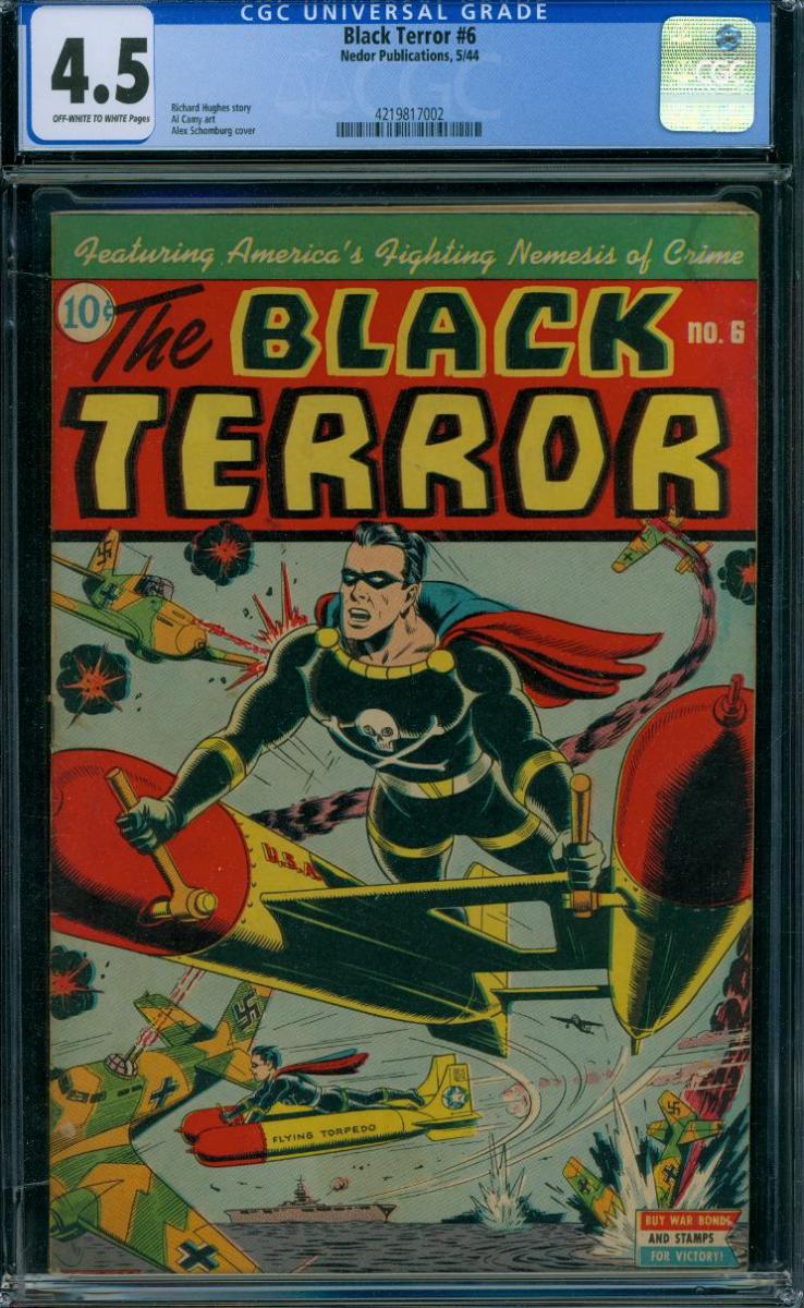 Black Terror #6 [1944] "CLASSIC WW II COVER"