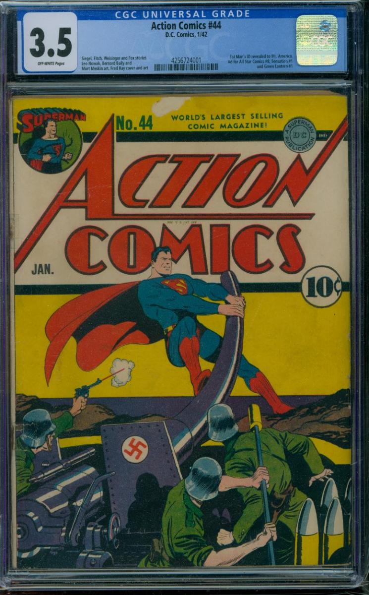 Action Comics #44 [1942] "CLASSIC & COVETED WW II COVER"
