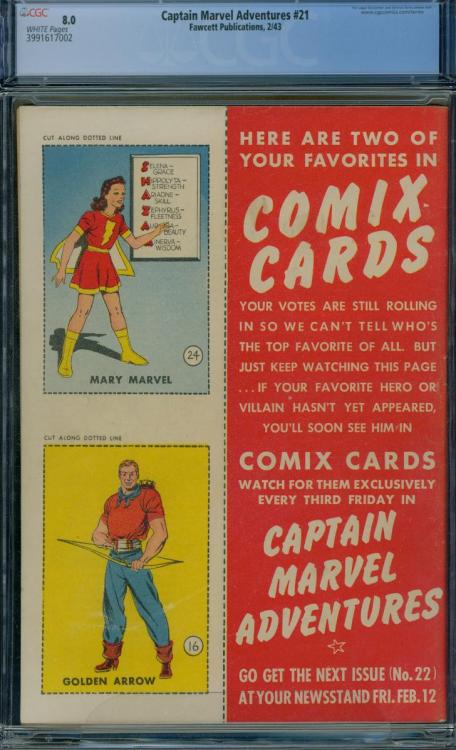 Back Cover Scan: CAPTAIN MARVEL ADVENTURES #21&nbsp; "TRUTH HURTS"